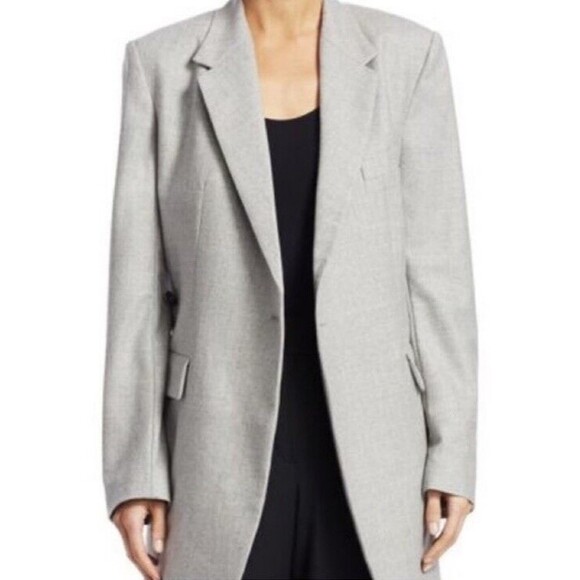 Theory Women’s Overlap Blazer New Pure Flannel Sz 2 Wool - Picture 1 of 10